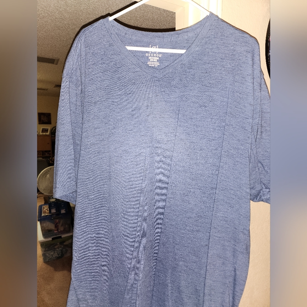V KNECK BLUE T SHIRT XXLT
